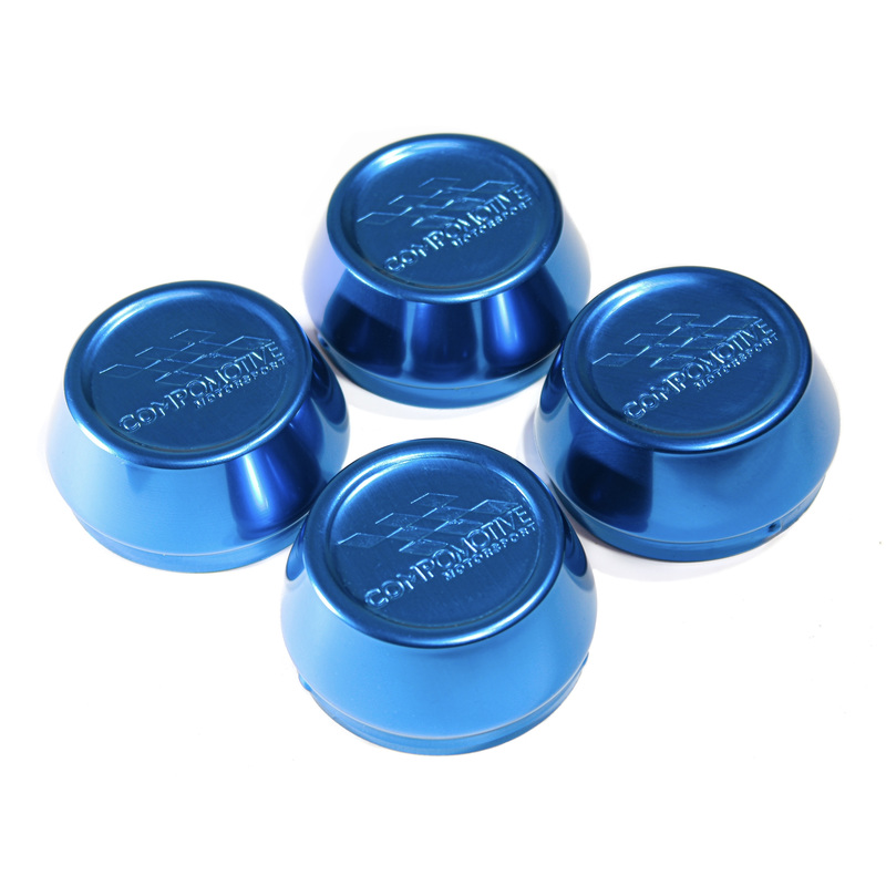 Blue Anodised Alloy Caps - 62mm x 4 Alloy Wheel from Compomotive Wheels