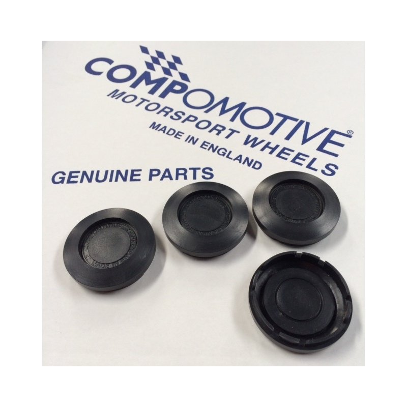 Black Flat Plastic Hub Cap x4 Alloy Wheel from Compomotive Wheels